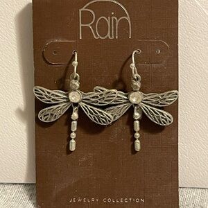 Rain Silver Dragonfly Earrings